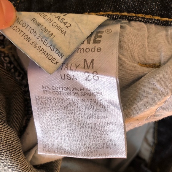 ❤️Machine Nouvelle Mode Italian Distressed Denim Overalls Dark Wash Size M 28 - Picture 4 of 10